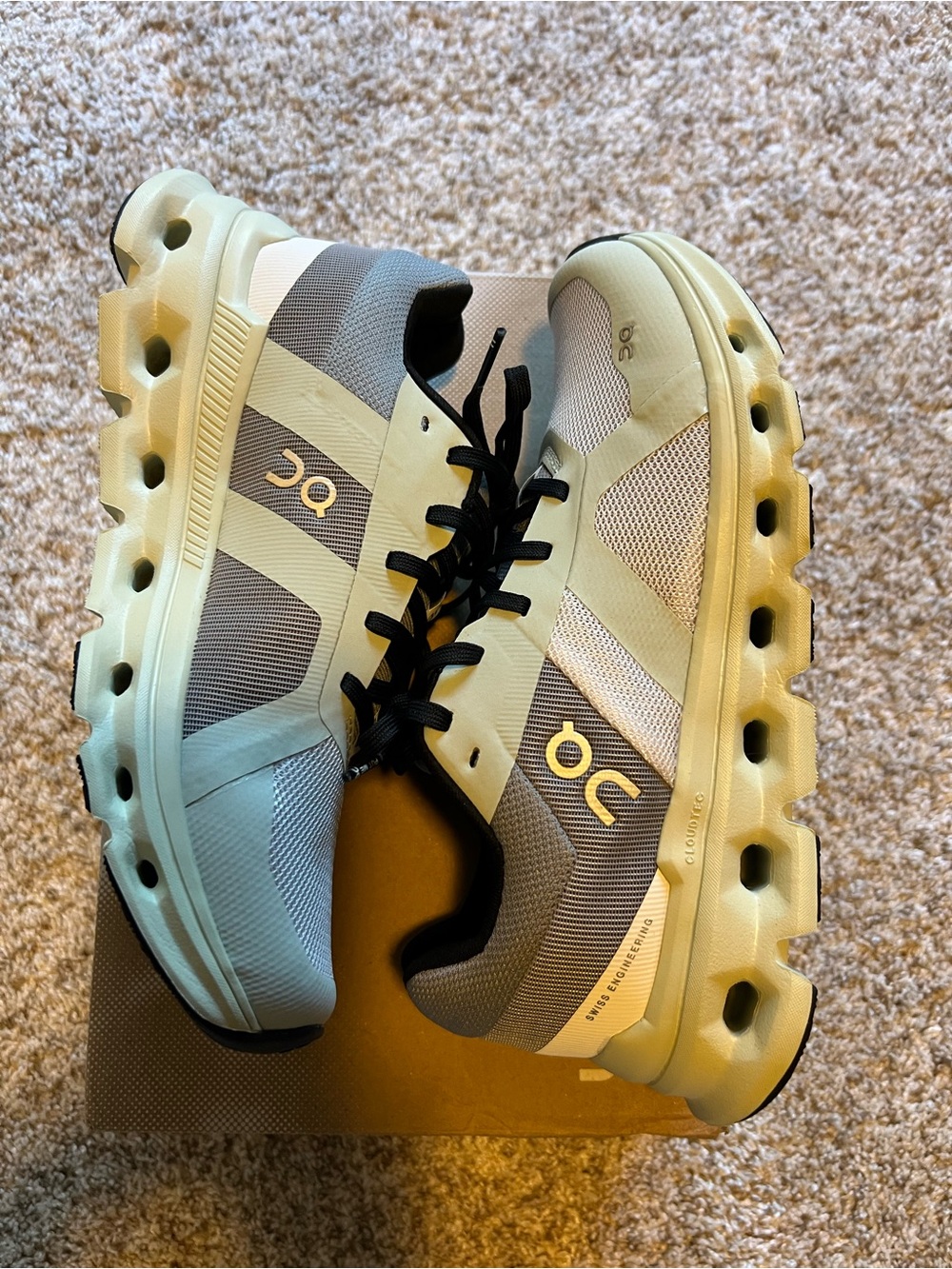 On Running Kids Athletic Sneakers in Light Green and Gray
